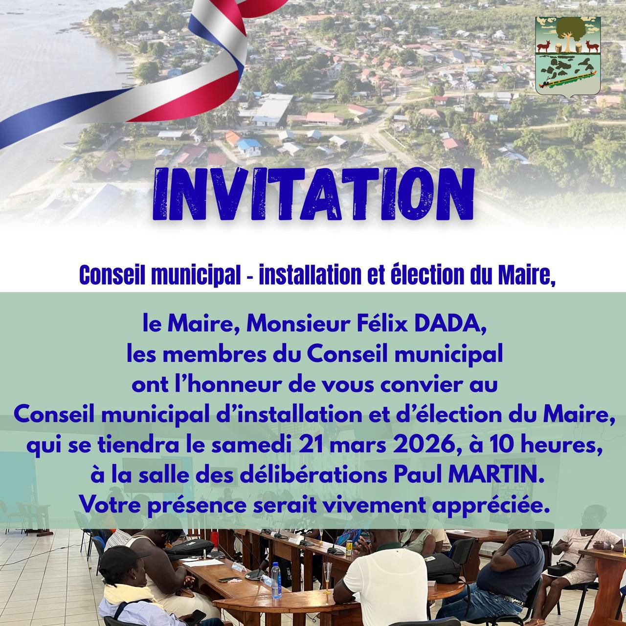 Installation officielle du Maire et du Conseil municipal